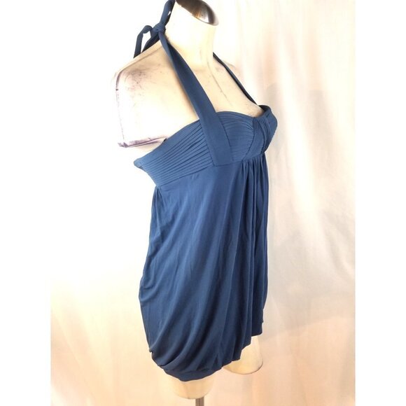 3/$25 BCBG Max Azria XS Blue Halter Tunic Top - Picture 5 of 6